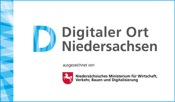 Auszeichnung vom Niederschsischen Ministerium fr Wirtschaft, Verkehr, Bauen und Digitalisierung zum Digitalen Ort Niedersachsen
